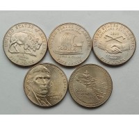 США 5 центов 2004-2006. Освоение Дикого Запада (Экспедиция Льюиса и Кларка). Набор 5 монет