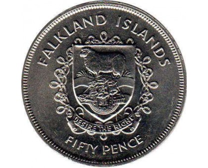 Фолклендские острова 50 пенсов 1977. 25 лет правления Королевы Елизаветы II