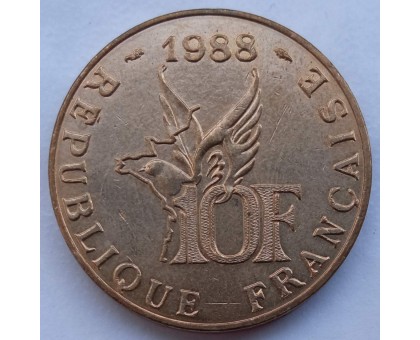 Франция 10 франков 1988. 100 лет со дня рождения Ролана Гарроса