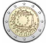 Франция 2 евро 2015. 30 лет флагу Европейского союза