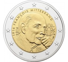 Франция 2 евро 2016. 100 лет со дня рождения Франсуа Миттерана