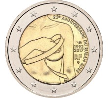 Франция 2 евро 2017. 25 лет Розовой ленте