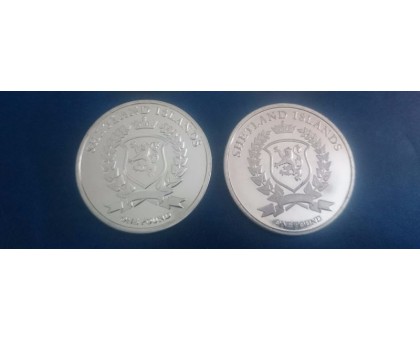 Шетландские острова 1 фунт 2015. Набор 2 монеты