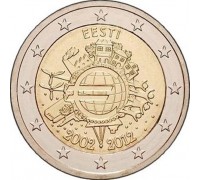 Эстония 2 евро 2012. 10 лет наличному Евро