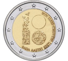 Эстония 2 евро 2018. 100 лет Республике Эстония