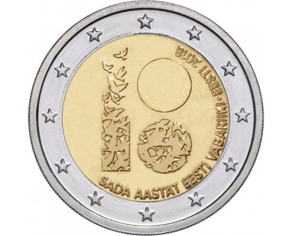 Эстония 2 евро 2018. 100 лет Республике Эстония