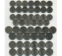 Полная погодовка 1 и 5 копеек 1997-2014 М и СП. 52 монеты