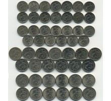 Полная погодовка 1 и 5 копеек 1997-2014 М и СП. 52 монеты