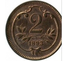Австрия 2 геллера 1893