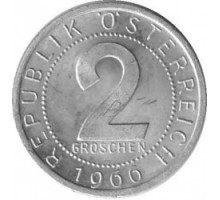 Австрия 2 гроша 1950-1994