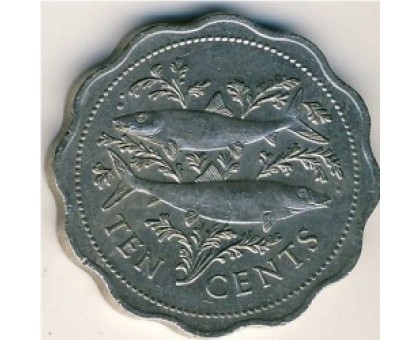 Багамы 10 центов 1974-2005