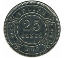 Белиз 25 центов 1974-2017