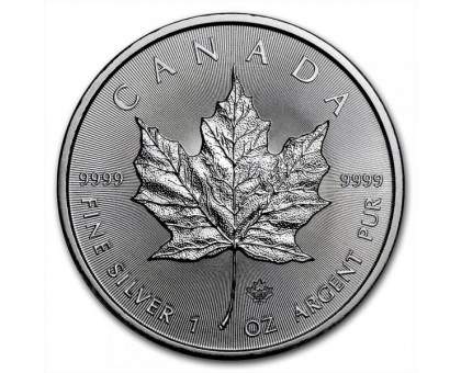 Канада 5 долларов 2020. Кленовый лист. Серебро