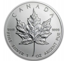 Канада 5 долларов 2013. Кленовый лист. Серебро