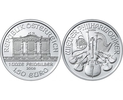Австрия 1,5 евро 2017. Венская филармония. Серебро