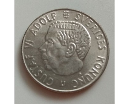 Швеция 1 крона 1968 серебро