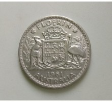 Австралия 1 флорин 1961 серебро