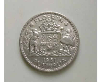 Австралия 1 флорин 1961 серебро