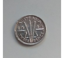 Австралия 3 пенса 1943 серебро