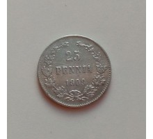 Русская Финляндия 25 пенни 1909 серебро