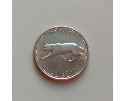 Канада 25 центов 1967 серебро