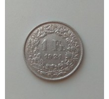 Швейцария 1 франк 1921 серебро