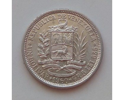 Венесуэла 1 боливар 1960 серебро