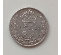 Великобритания 3 пенса 1917 серебро
