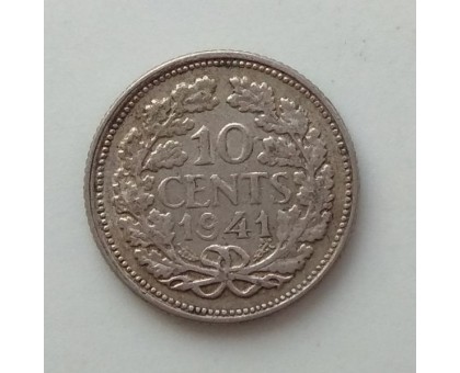 Нидерланды 10 центов 1941 серебро