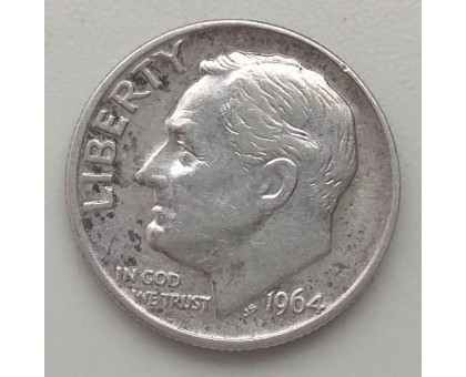США 10 центов 1964 серебро
