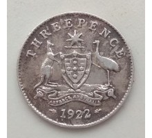 Австралия 3 пенса 1922 серебро