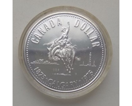 Канада 1 доллар 1975. 100 лет городу Калгари серебро