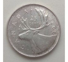 Канада 25 центов 1968 серебро