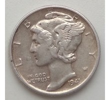 США 10 центов 1941 серебро