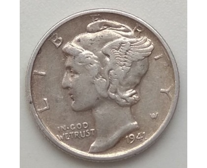 США 10 центов 1941 серебро