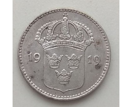 Швеция 10 эре 1919 серебро