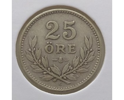 Швеция 25 эре 1929. Серебро