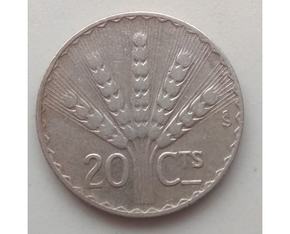 Уругвай 20 сентесимо 1942 серебро
