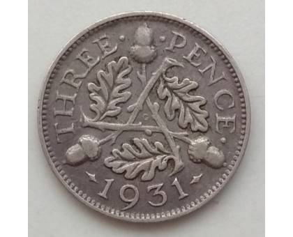Великобритания 3 пенса 1931 серебро
