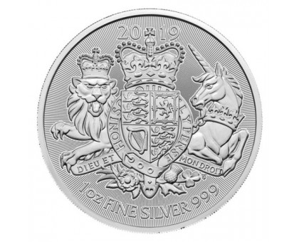 Великобритания 2 фунта 2019. Королевский герб. Серебро
