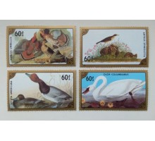 Монголия 1986. Птицы. Набор 4 шт (407)