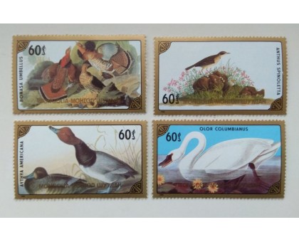 Монголия 1986. Птицы. Набор 4 шт (407)