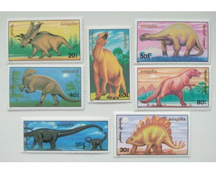 Монголия 1990. Динозавры. Набор 7 шт (418)