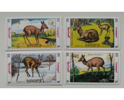 Монголия 1990. Кабарга. Набор 4 шт (416)