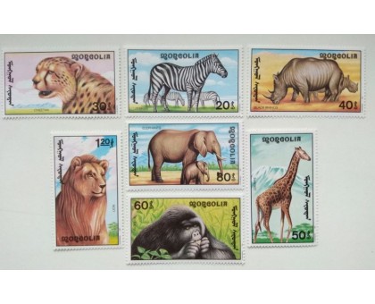 Монголия 1991. Животные Африки. Набор 7 шт (420)