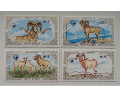 Монголия 1987. Бараны. Набор 4 шт (411)