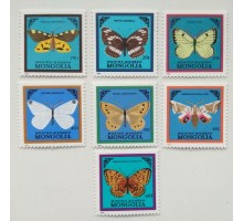 Монголия 1986. Бабочки. Набор 7 шт (406)