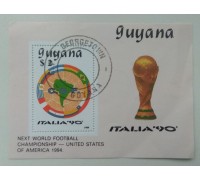 Гайана блок 1988. Чемпионат мира по футболу в Италии 1990 (Б158)